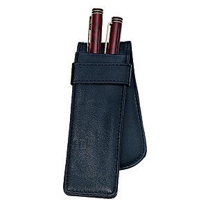 Royce Leather Genuine Leather Double Pen Case Holder (Blue)