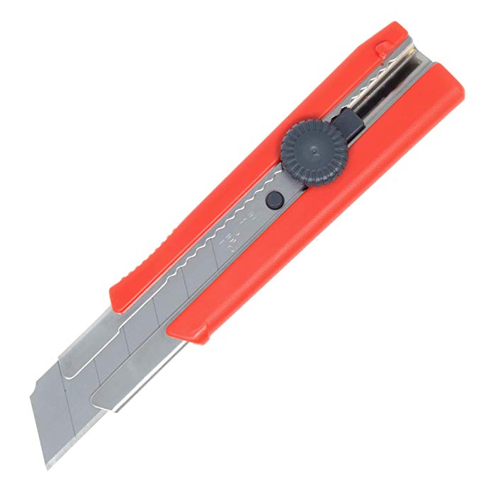 TAJIMA Utility Knife - 1" 7-Point Rock Hard Snap Blade Box Cutter with Dial Lock & Rock Hard Blade - LC-650