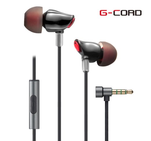 G-Cord In-Ear Earphones Stereo Sound Earbuds Noise Isolating Headphones for All iPhones Samsung Mobiles Tablets MP3 Players and More