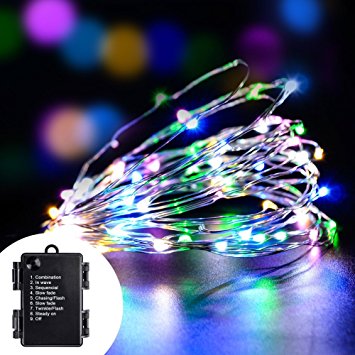 LED Decorative String Light,Volador 19.8ft/6m RGB Copper Wire Starry 60 LED Light Strings 8 Mode Waterproof Rope Light for Indoor and Outdoor Decor Home Garden Xmas Festival Party Decorations