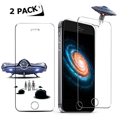 Besprotek Screen Protector for iPhone 5 / iPhone SE / iPhone 5S, (2Pack) Premium Tempered Glass Anti-Scratch Anti-Bubble, Clear High Definition for iPhone 5 / iPhone SE / iPhone 5S (2Pack)