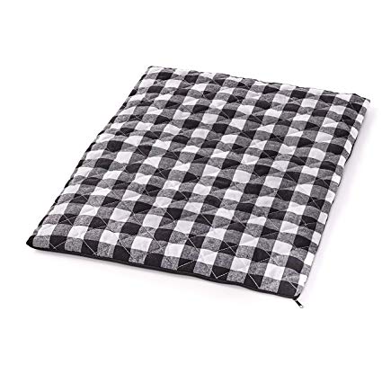 Self-Warming Pet Bed - Thermal Quilted Black and White Checkered - Small