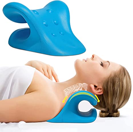 Neck and Shoulder Relaxer, Neck Cloud - Cervical Traction Device for TMJ Pain Relief and Neck Alignment, with Acupressure Massag Design Neck Pain Pillow Neck Stretcher
