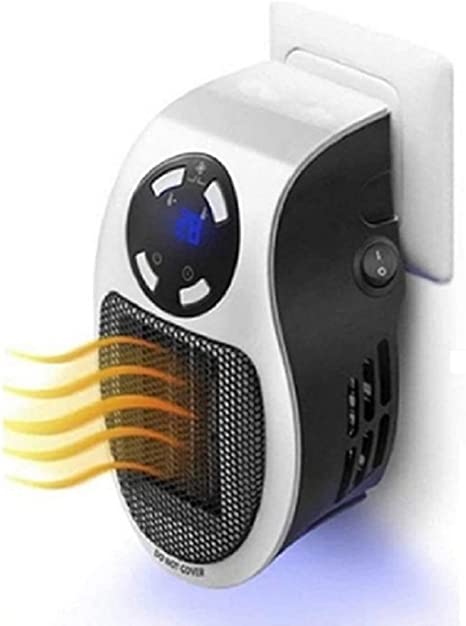 500W Portable Mini Electric Fan Heater, Small Plug In Heater For Home, Office Space Or Travelling, Low Energy, Efficient, Costs Pennies To Run, Quickly Heats Room (White)