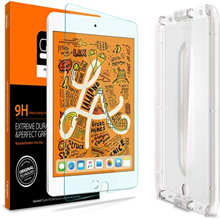 Spigen Tempered Glass Screen Protector [Installation Kit] Designed for iPad Mini (2019)