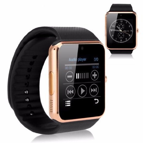 Evershop Newest SIM Card NFC Bluetooth Smart Watch Wristwatch Phone Mate Independent Smartphone with SIM Card for Android IOS Gold