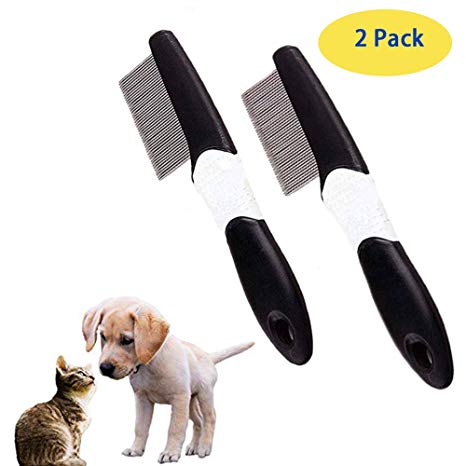 PetEnjoy Pet Grooming Tools Flea Comb Extra Fine Tooth Comb Lice and Nit Remover for Dogs Cats Kittens Long Short Hair