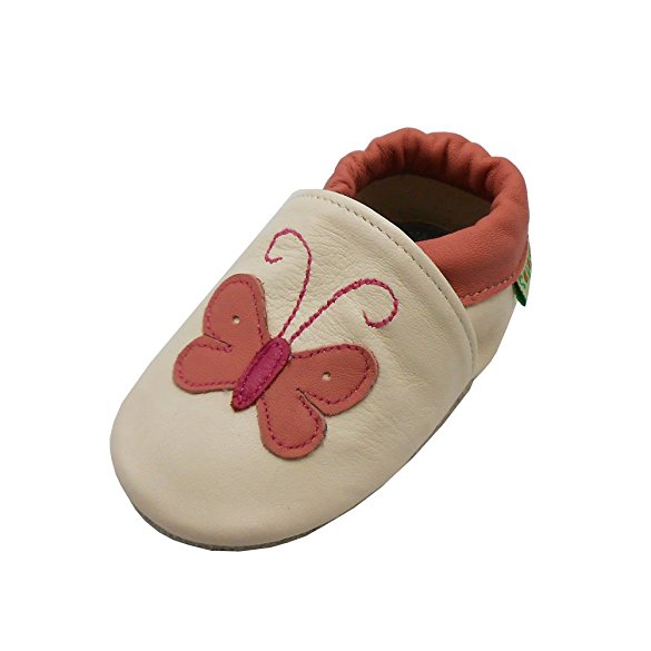 Sayoyo Baby Butterfly Soft Sole Leather Infant Toddler Prewalker Shoes