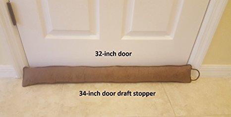Door Draft Stopper 34 inches Heavy Duty Durable Door / Window Draft Blocker- Storage Bag