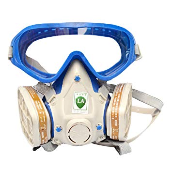 Holulo Respirator Gas Mask Safety Mask Comprehensive Cover Paint Chemical Mask & Goggles Face Respirator Mask Pesticide Dustproof Breathing Apparatus