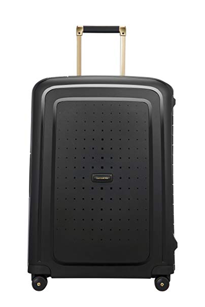 SAMSONITE S'Cure DLX Spinner 69, 4.1 KG Hand Luggage, 69 cm, 79 liters, Black (Black/Gold Deluscious)