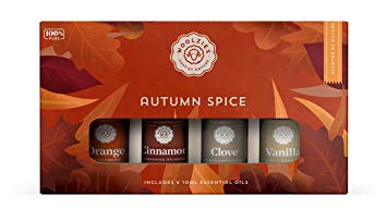 Woolzies 100% Pure Autumn Spice Essential Oil Collection of 4 | Orange, Cinnamon, Clove, Vanilla Oils | Uplifting, Maintains a Healthy Immune System | For Diffusion Internal, or Topical Use