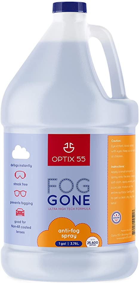 Optix 55 Anti-Fog Spray for Non - Anti Reflective Lenses | Prevents Fogging of Glass or Plastic Windows, Mirrors, Eyewear Lenses, Glasses, Swim Goggles, Ski Masks, Binoculars |Long Lasting Solution