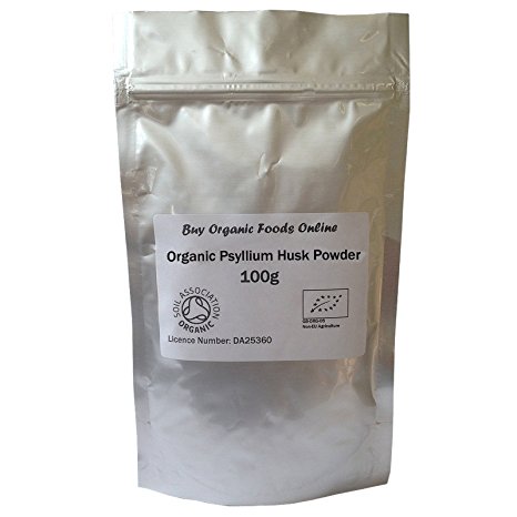 Organic Psyllium Husk Powder Grade *A* Premium Quality! Soil Association Certified Organic FREE P&P (100g)