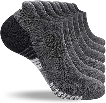 LANYI Ankle Running Socks Men Women Low Cut Sports Athletic Cotton Socks Casual Comfy Deodorization Tab Socks 6 Pack