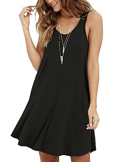 VIISHOW Women's Sleeveless Casual Loose Tank Summer Dress