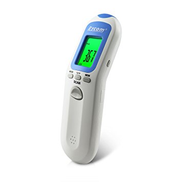 Rycom Portable Non-contact Infrared Thermometer Forhead Fever Baby Medical Clinical Home Healthcare Products 100% Safe For Kids Infant Baby Children Adult(CE and FDA approved)