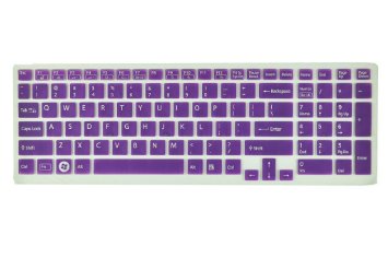 Silicone Laptop Keyboard Protector Skin Cover for Sony Vaio Pcg-61511T E15 S15 F219 F24 EB EE EH EL CB SE Series 155 inch With Number Pad on the right US Layout Purple Semitransparent
