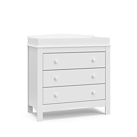 Graco Noah 3 Drawer Chest with Changing Topper (White) – Dresser for Kids Bedroom, Nursery Dresser Organizer, Chest of Drawers for Bedroom with 3 Drawers, Universal Design for Children’s Bedroom