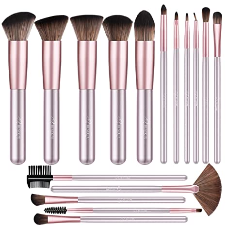 BESTOPE Makeup Brushes 16 PCs Makeup Brush Set Premium Synthetic Foundation Brush Blending Face Powder Blush Concealers Eye Shadows Make Up Brushes Kit (Purple)