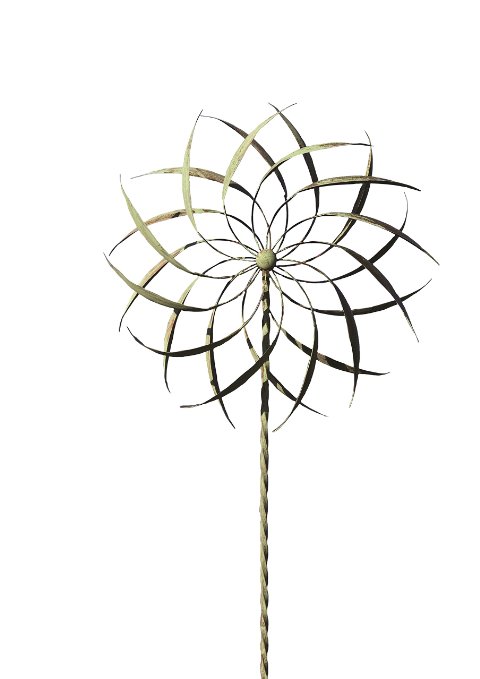 Ancient Graffiti Copper/Verdigris Pinwheel Staked Spinner, 22 by 75-Inch