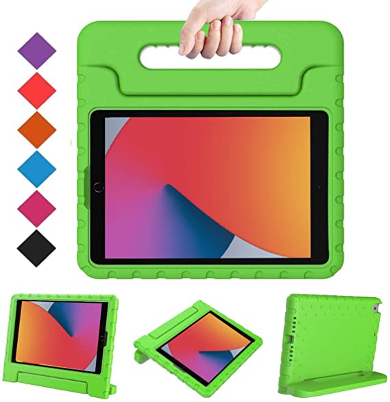 BMOUO Kids Case for iPad 10.2 2020/2019, iPad 10.2 Case, iPad 8th/7th Generation Case, Shock Proof Light Weight Convertible Handle Stand Kids Case for Apple iPad 10.2 inch 2020/2019, Green