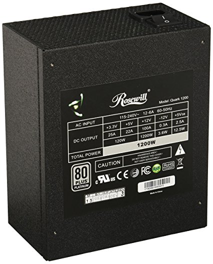 Rosewill Quark Series 1200 Watt Full Modular 80 Plus Platinum Certified ATX12V/EPS12V 1200 Power Supply Quark 1200