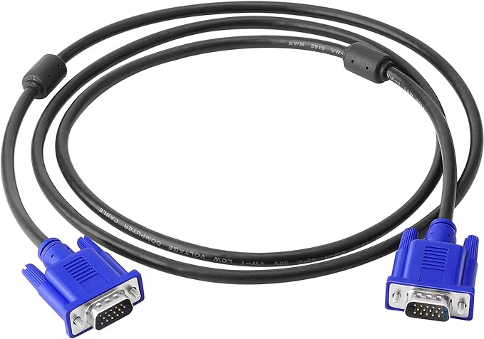 PASOW VGA to VGA Monitor Cable HD15 Male to Male for TV Computer Projector (5 Feet)