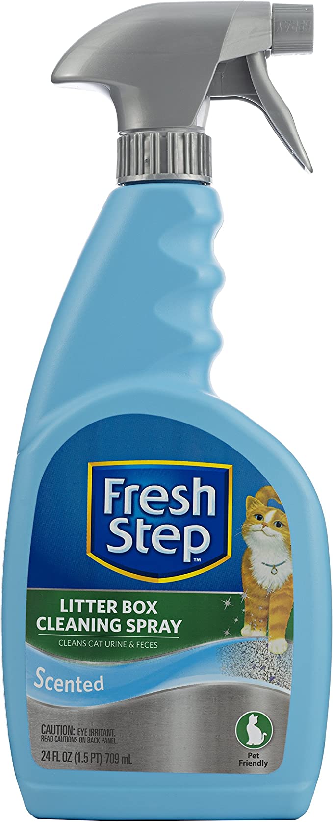 Fresh Step Cat Litter Box Cleaning Spray | Removes Tough Urine Odors | Cat Litter Box Deodorizer for Cat Litter Boxes | Easy to Use Urine Odor Remover Spray, 24 Ounces