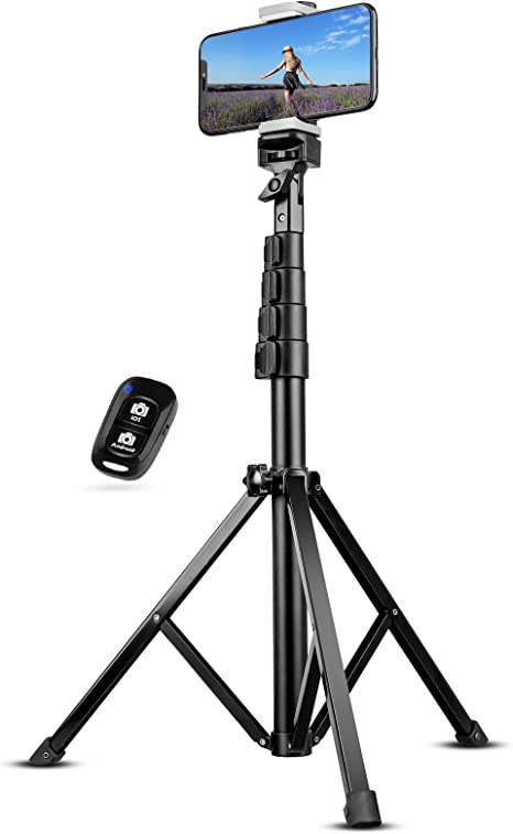 Beesiz Selfie Stick Tripod, 51" Extendable Tripod Stand With Bluetooth Remote For Iphone & Android Phone, Heavy Duty Aluminum, Lightweight