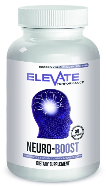 All Natural Elevate Performance Neuro Boost-Supports Brain Health & Function, Encourages Good Memory, Clarity & Focus-Ginkgo Biloba, Phosphatidylserine, St John's Wort, DMAE, Bacopa   More - Made USA