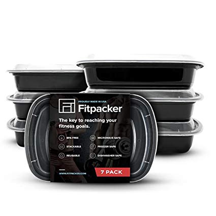 Fitpacker Meal Prep Containers - Portion Control Lunch Box (PACK OF 7)