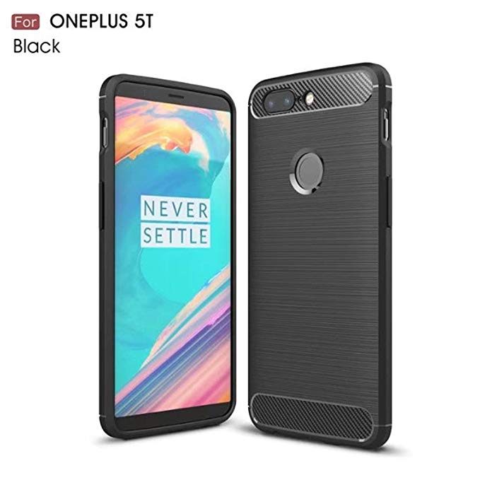 OnePlus 5T Case, Mangix [Scratch Resistant] Super Lightweight Ultra Slim Thin Carbon Fiber Scratch Resistant Shock Absorption Soft TPU Protective Cover for OnePlus 5T (Black)