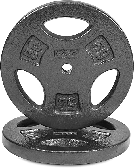 WF Athletic Supply Cast Iron 1-Inch Standard Grip Plate for Strength Training, Muscle Toning, Weight Loss & Crossfit - Multiple Choices Available