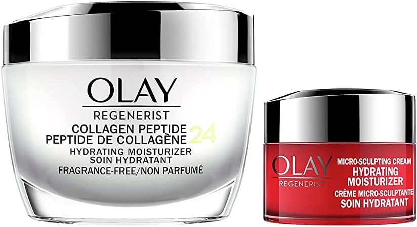 Olay Regenerist Collagen Peptide 24 Hour Face Moisturizer with Vitamin B3, Niacinamide, Fragrance-Free 50 ML   Micro-Sculpting Cream Travel/Trial Size Gift Set