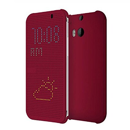 Sannysis(TM) 1PC Ultra Thin Dot View Flip Leather Case Cover For HTC One M8 (Purple)