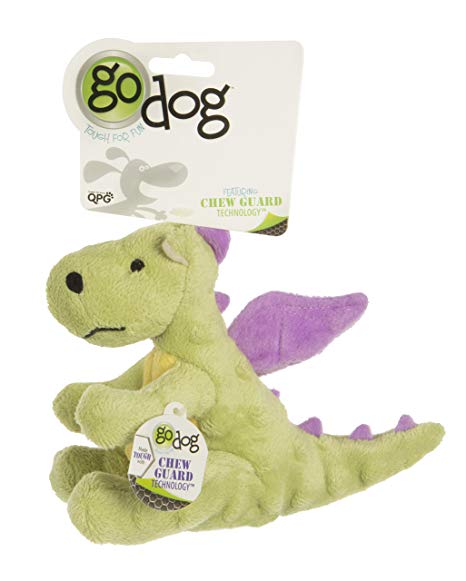 goDog Dragons With Chew Guard Technology Durable Plush Squeaker Dog Toys