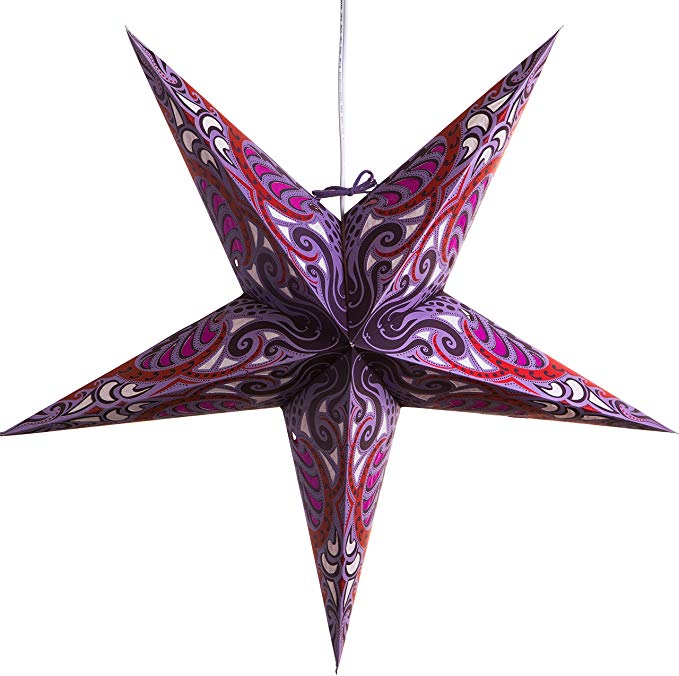 Lavender Obsession Paper Star Lantern with 12 Foot Power Cord Included