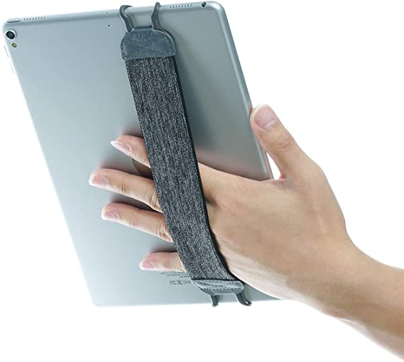 TFY Security Hand Strap Holder for Tablets, iPad, e-Readers - iPad Pro, iPad, iPad Mini 4, iPad Air 2, Samsung Galaxy Tab & Note - Google Nexus - Asus Transformer Book and More -Gray