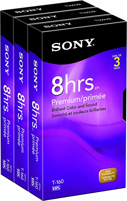 Sony 3T160VR 160-Minute VHS - 3 Pack (Discontinued by Manufacturer)