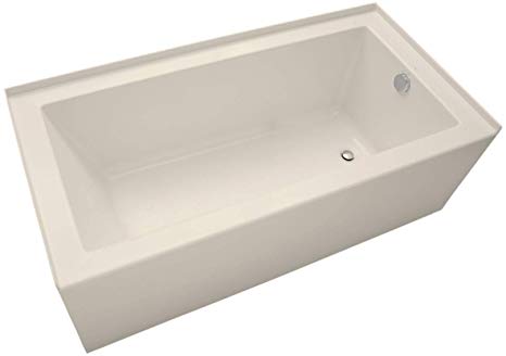 Mirabelle MIRSKS6032RBS Sitka 60" X 32" Acrylic Soaking Bathtub for Three Wall Alcove Installations with Right Drain