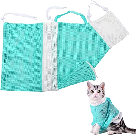 YiHee Cat Shower Net Bag Adjustable Cat Washing Bag Multifunctional Cat Restraint Bag for Cat's Bathing, Nail Trimming, Ears Clean, Medicine Taking