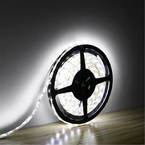 Ustellar Flexible LED Strip Lights, 300 Units SMD 2835 LEDs, 12V LED Light Strip 6000K, Non-waterproof, 5 Meter Lighting Strips, A Power Adapter is Required but Not Included (Daylight White)