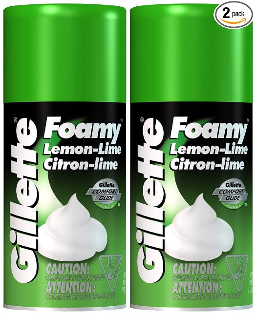 Gillette Foamy Shaving Cream, Lemon-Lime - 11 oz - 2 pk