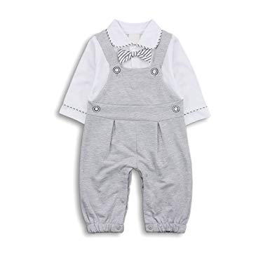 Baby Boy Outfits Clothing Set Toddler Jumpsuit Romper Onesie with Bowtie & Strap