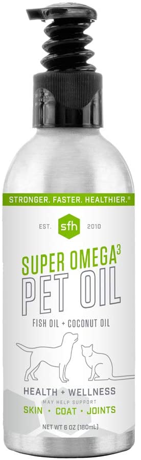 SFH Super Omega 3   MCT Pet Oil | Fish Oil   Coconut Oil | for All Pets | Increases Energy, Supports Skin, Coat, Joint, Heart, and Immune System Health | Liquid Form Easy to Dispense (6 oz)