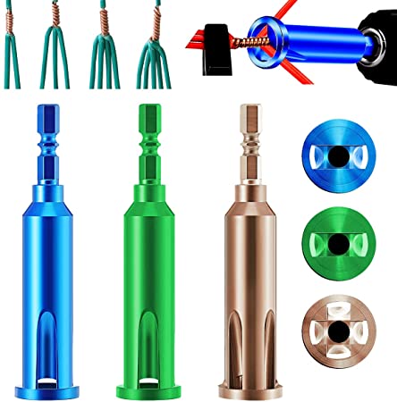 Wire Twisting Tool, Wire Stripper and Twister,4 Square 3 Way/5 Way Twister with Extension Adapter Attachment for Power Drill Drivers