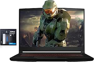 MSI Thin GF63 15.6” FHD 144Hz Gaming Laptop, Intel Core i5-12450H Processor, NVIDIA GeForce RTX 2050, 32GB RAM, 1TB PCIe SSD, Backlit Keyboard, WiFi 6, Win 11 Pro, Black, 128GB Hotface Extension Set