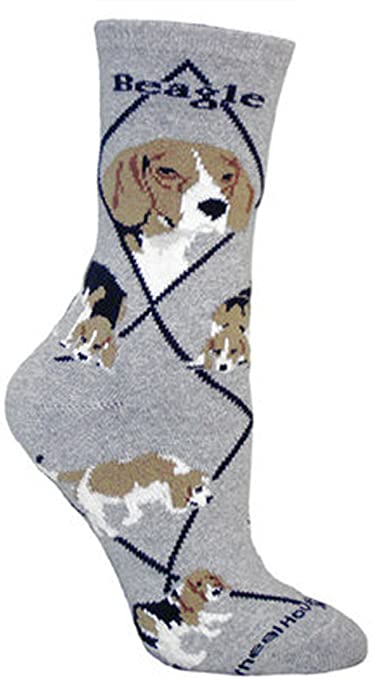 Beagle Gray Dog Socks 9-11