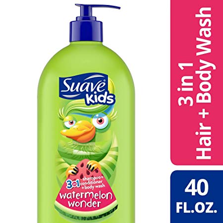 Suave Kids Watermelon Wonder 3 in 1 Shampoo Conditioner Body Wash, 40 oz